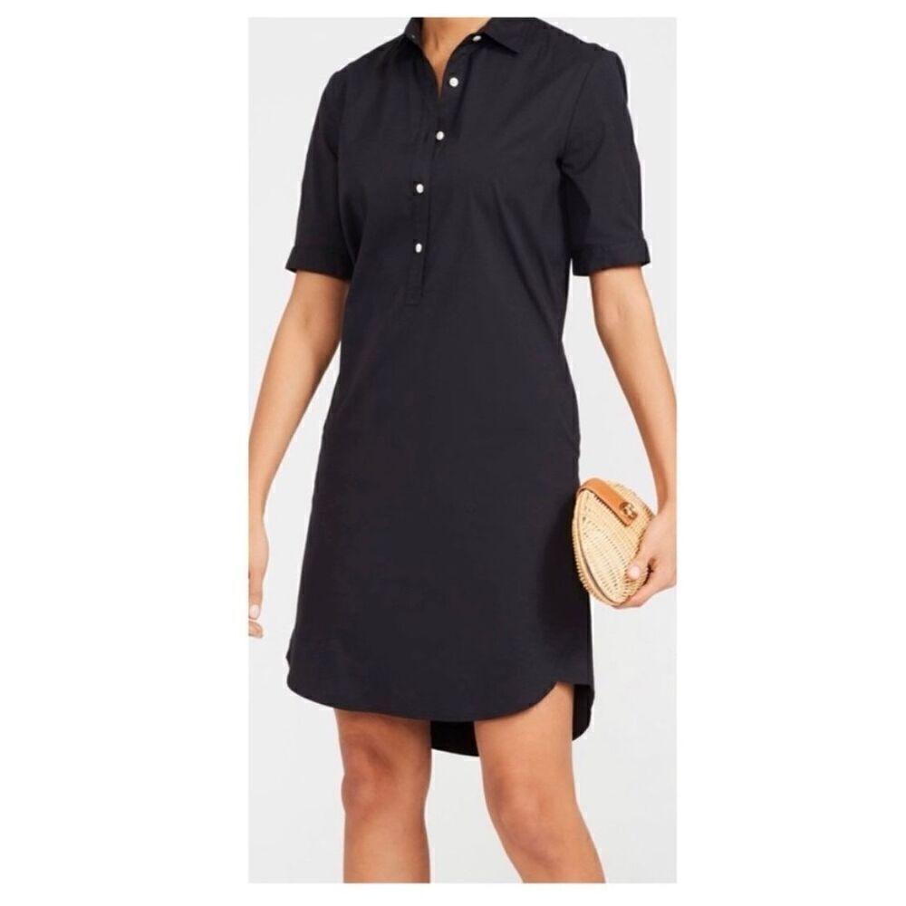 J.Mclaughlin black cotton blend shirt dress size medium.